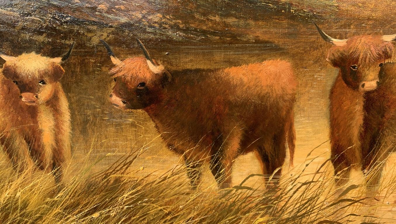 Frank Walters (British painter) - 19th-20th century landscape painting - Bulls For Sale 5