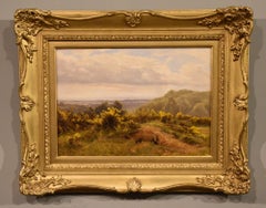 Antique Oil Painting by Frank Walton "A Surrey Heathland"