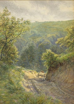 Sandy Path with Cart and Horses, Watercolour on paper by Frank Walton (1840–1928