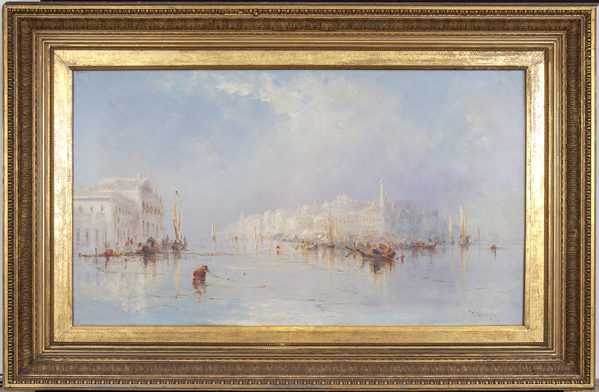 Frank Wasley Figurative Painting - English Iate 19th century, Impressionist View on the Grand Canal, Venice, Italy