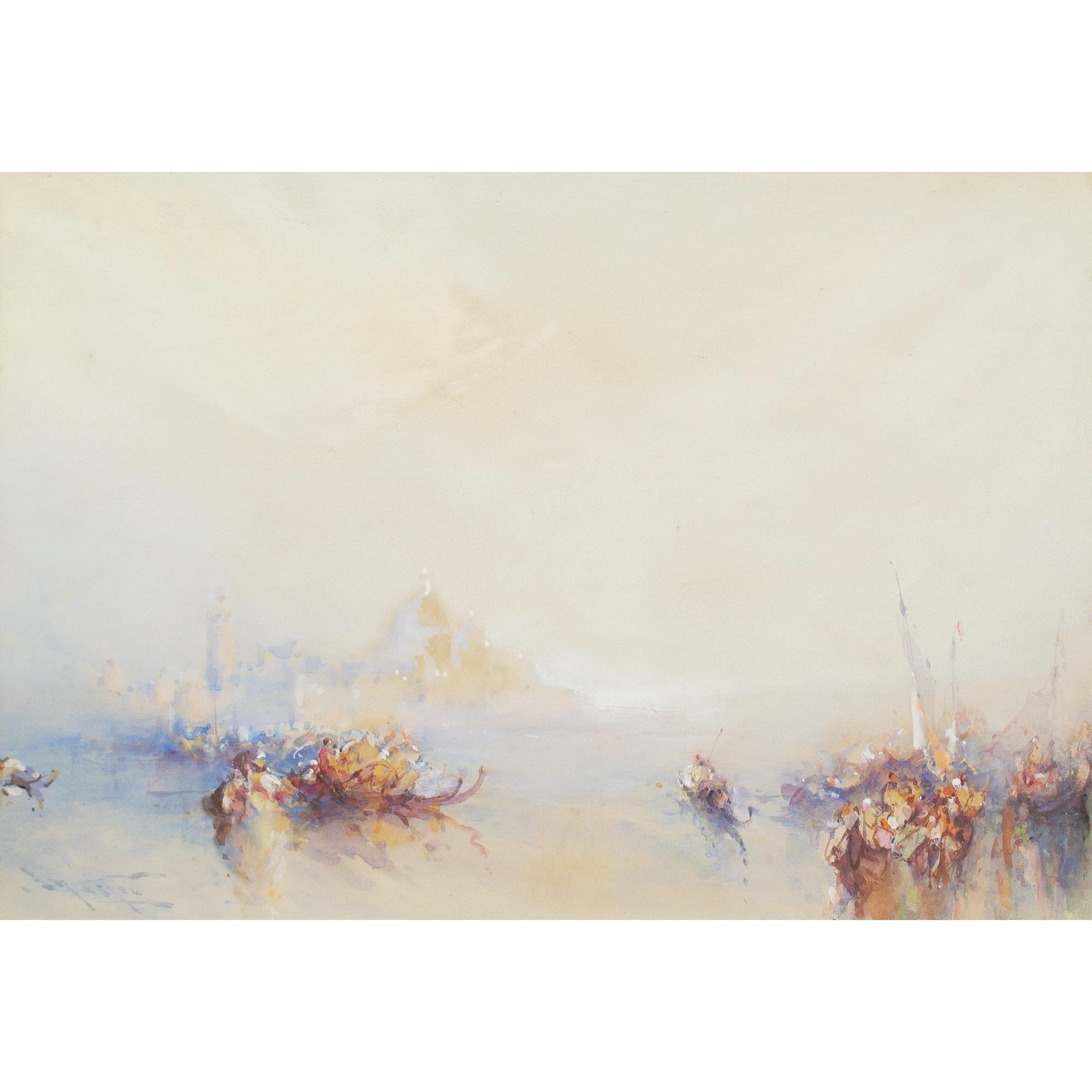 Frank Wasley, Sulla laguna al tramonto, Venezia 1