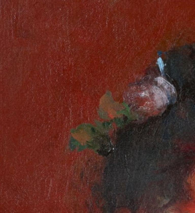 Lumière du feu, 1893 - Marron Portrait Painting par Frank Weston Benson