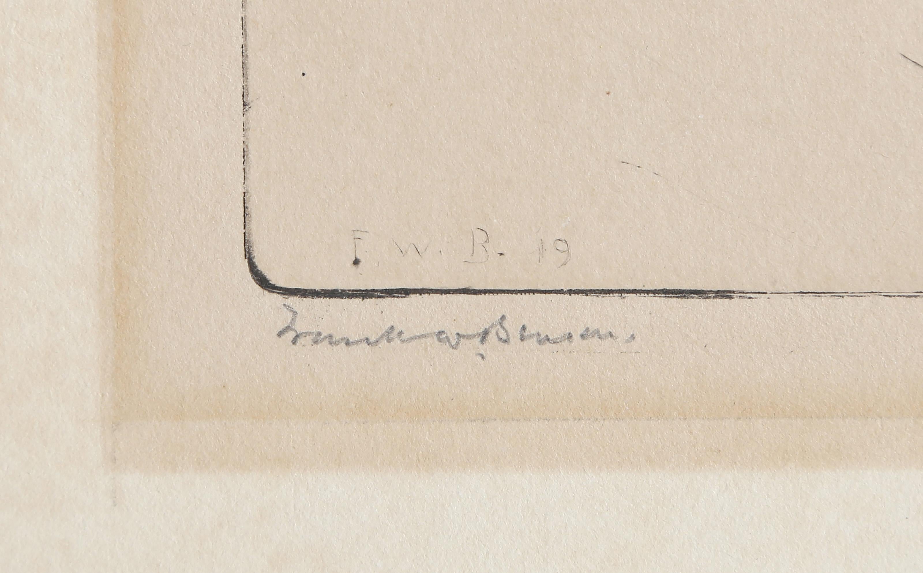 Anatre che giocano, acquaforte moderna firmata montata su tavola da Frank Weston Benson in vendita 2
