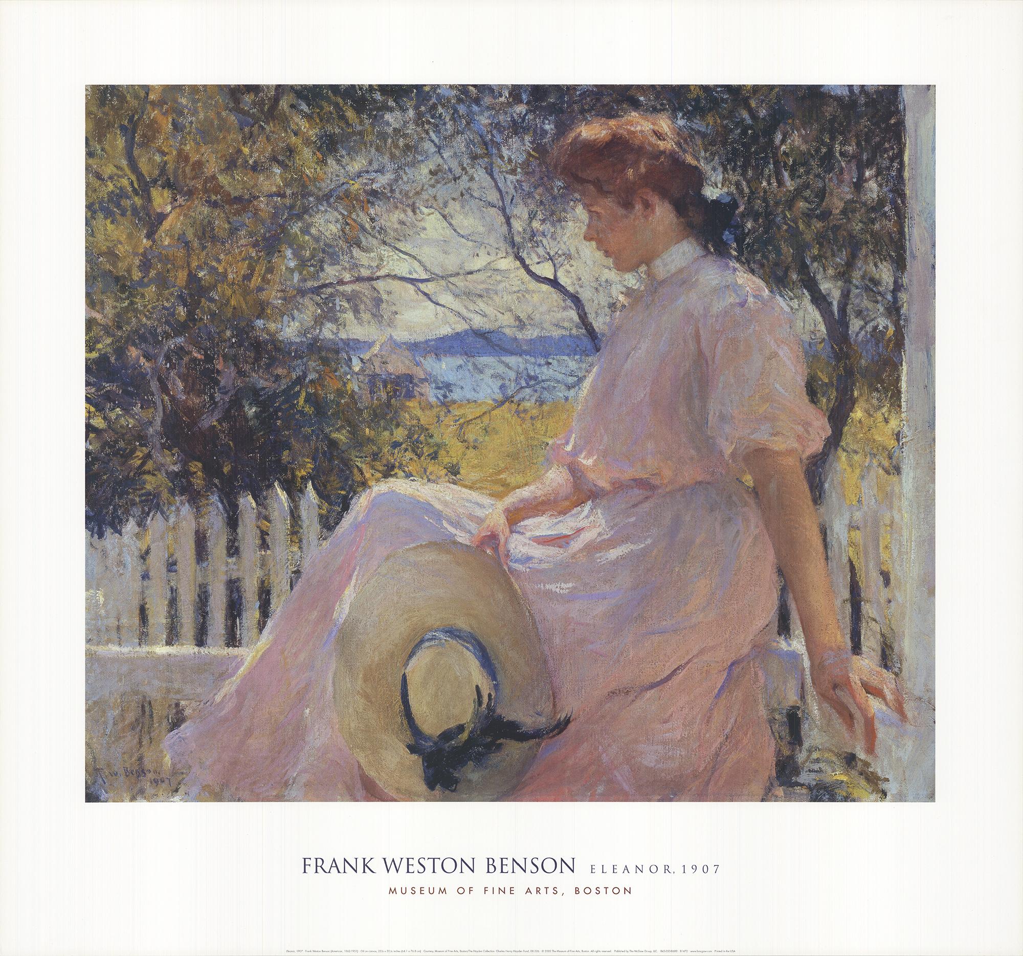After FRANK WESTON BENSON Eleanor 28" x 30" Poster - 2002 Impressionism Pink - Print by Frank Weston Benson