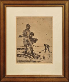 "Winter Wildfowling" Frank Weston Benson, Hunting Scene, Outdoors, Marshes