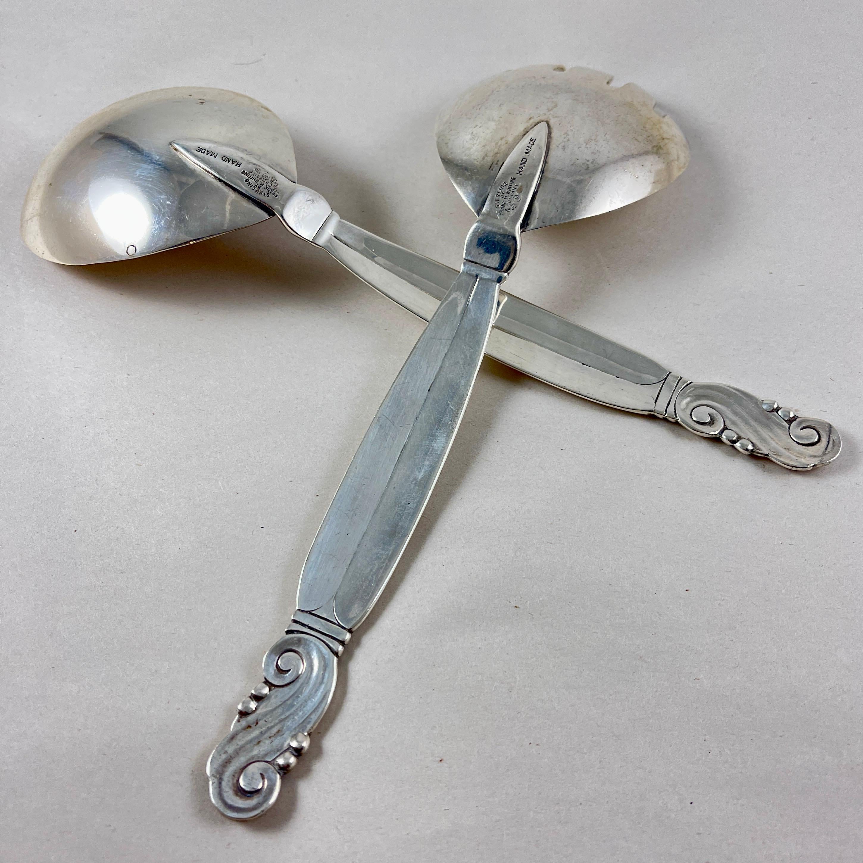I servitori in argento sterling Hand Made di Frank Whiting, una coppia in vendita 4