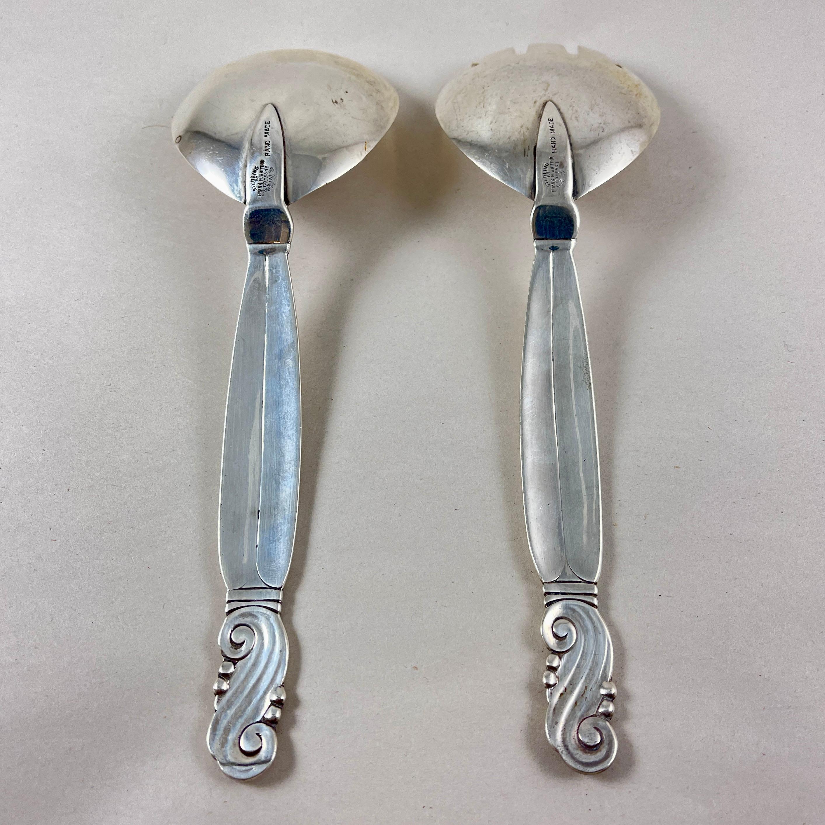 I servitori in argento sterling Hand Made di Frank Whiting, una coppia in vendita 1