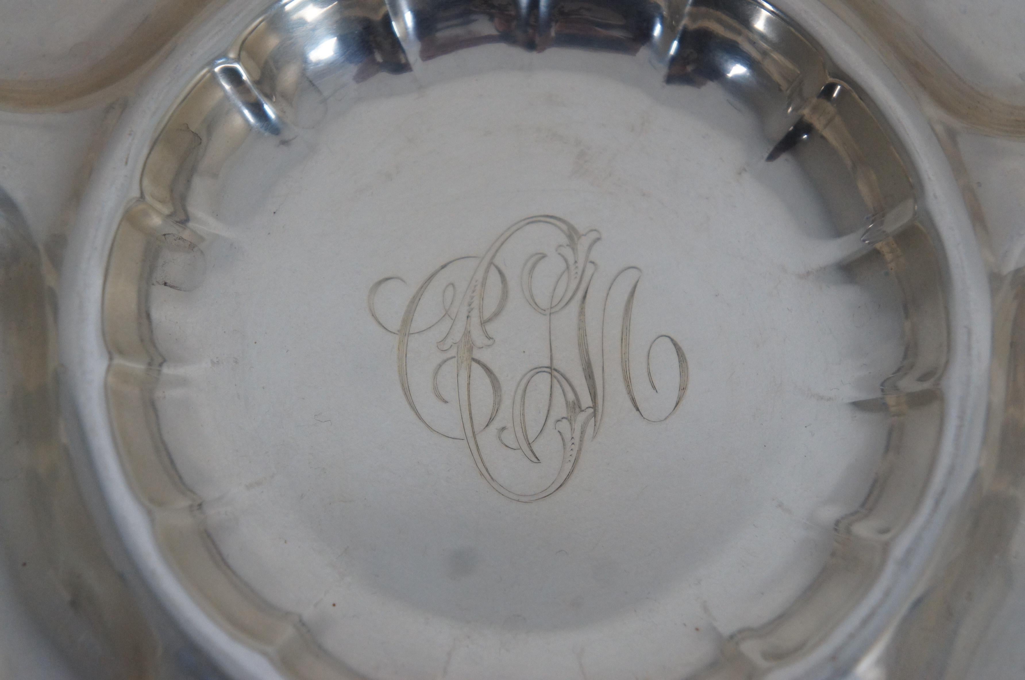 Frank Whiting C607 Sterling Silver Divided Serving Plate Tray Platter 594g In Good Condition For Sale In Dayton, OH