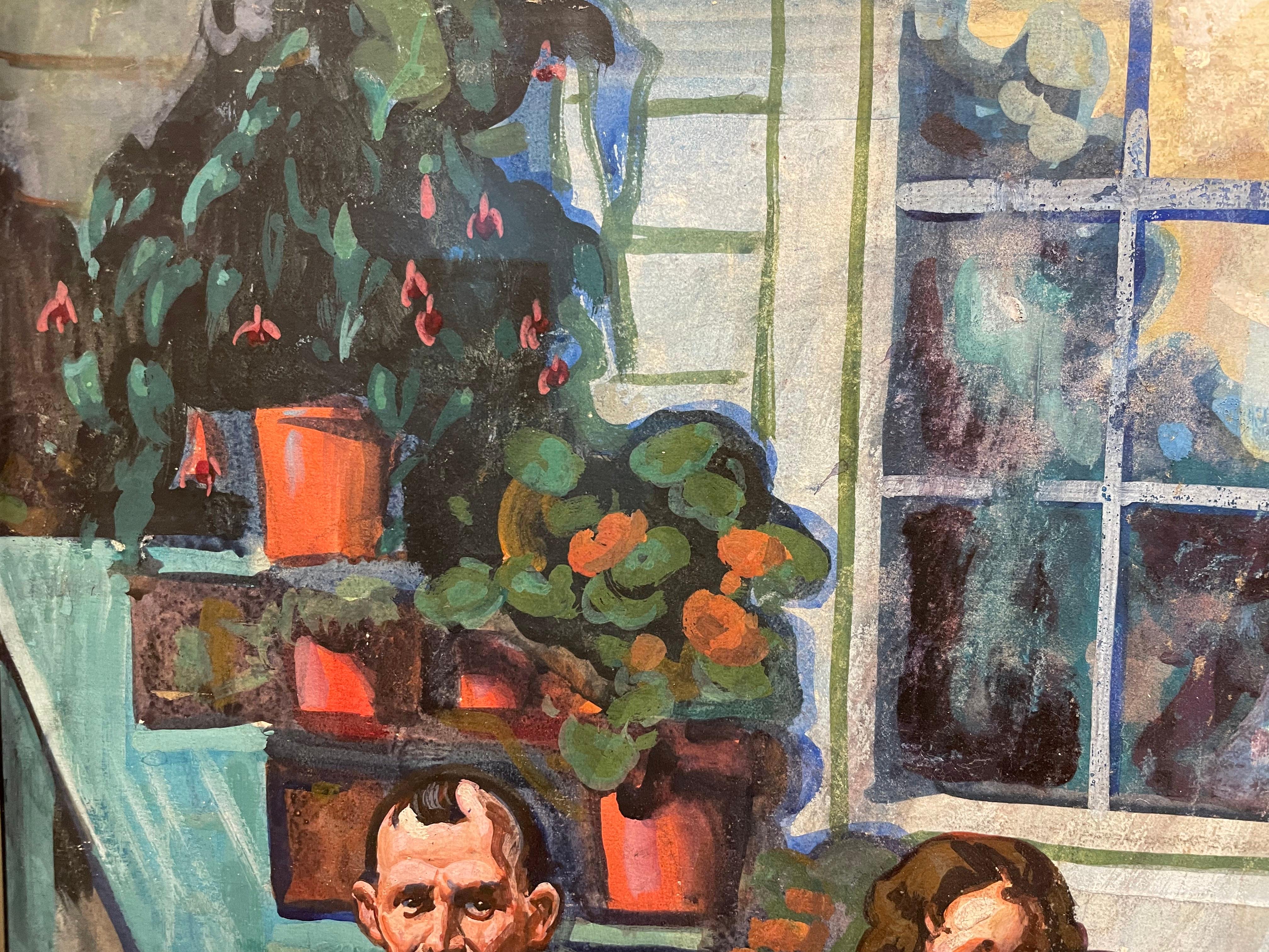 Nel portico sul retro, Brecksville, Ohio, scena regionalista dei primi del Novecento in vendita 9