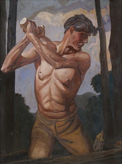El cortador de leña, Brecksville, Ohio, principios del siglo XX Escuela de Cleveland