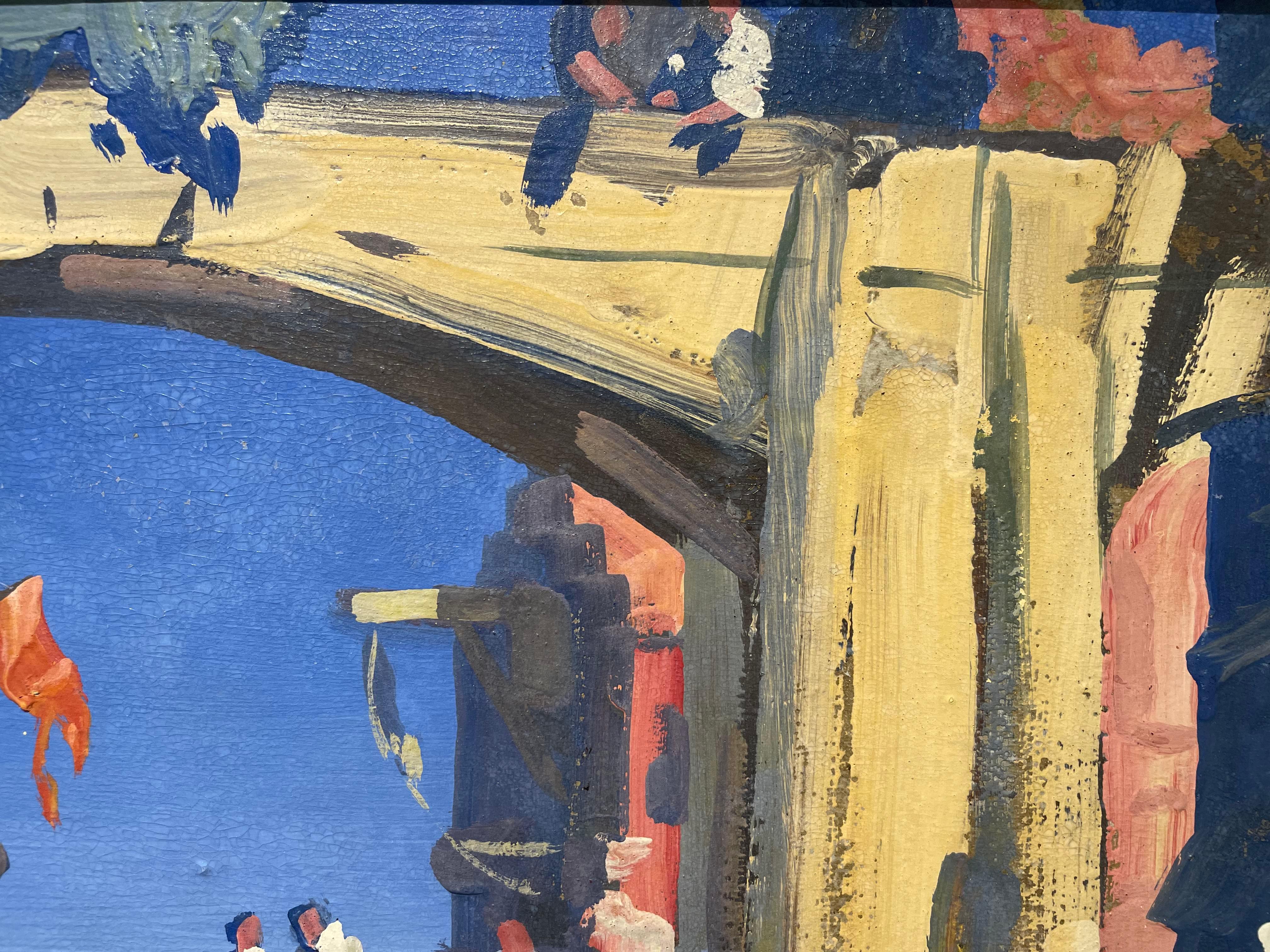 Canal de Venecia, Escena de paisaje de principios del siglo XX, Artista de la Escuela de Cleveland en venta 6