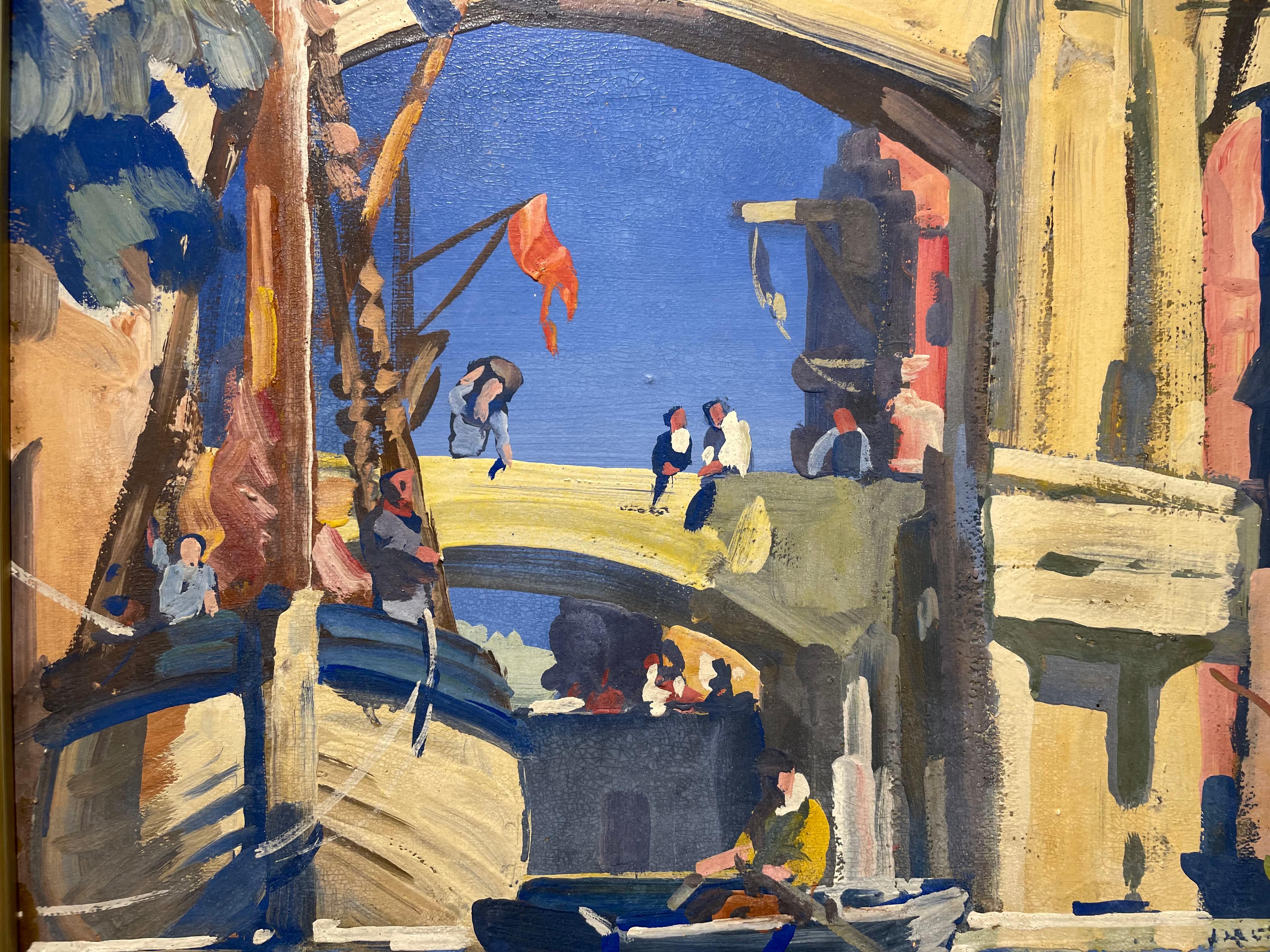 Canal de Venecia, c. 1910-11
Témpera sobre tabla
Firmado abajo a la derecha 
24 x 30 pulgadas
30 x 36 pulgadas, enmarcado

Frank Nelson Wilcox (3 de octubre de 1887 - 17 de abril de 1964) fue un artista modernista estadounidense y un maestro de la