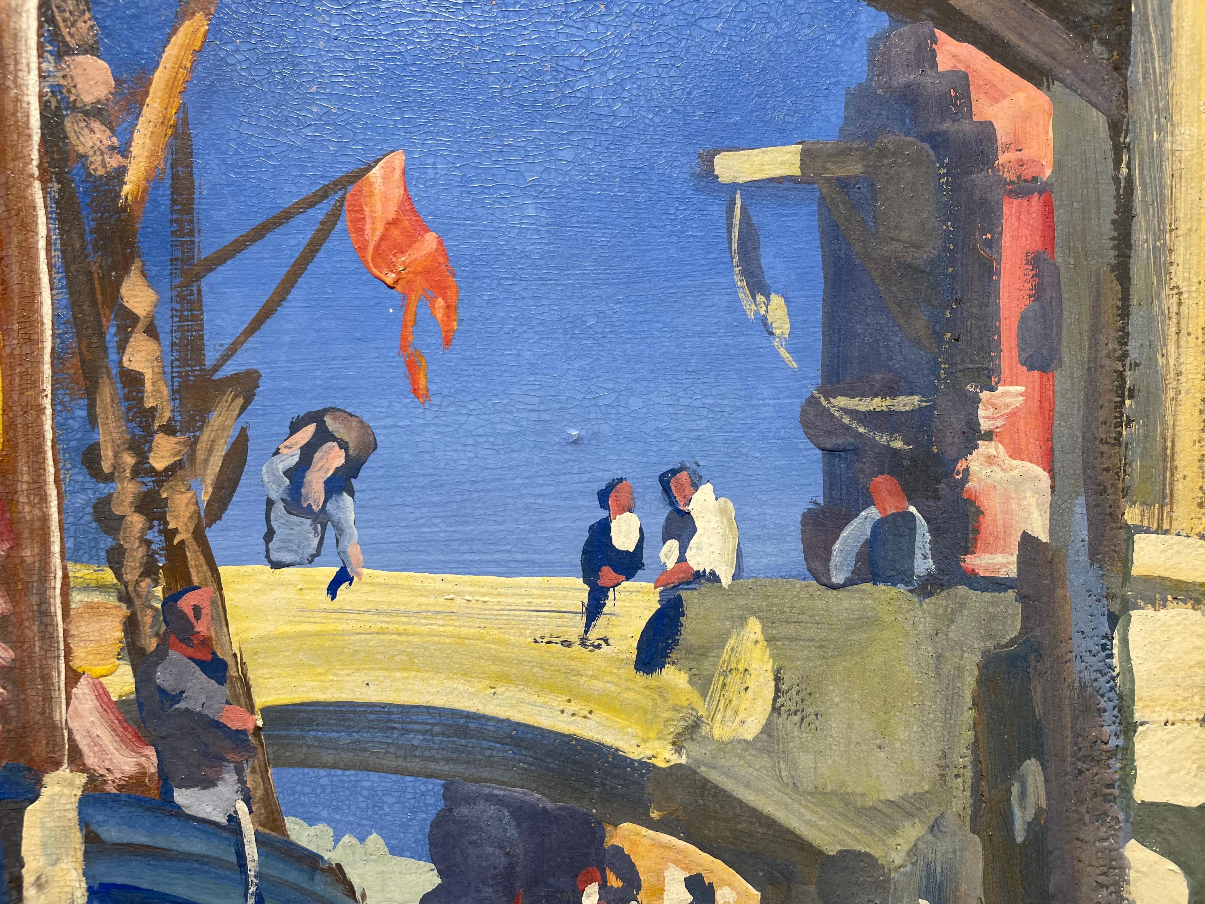Canal de Venecia, Escena de paisaje de principios del siglo XX, Artista de la Escuela de Cleveland en venta 1