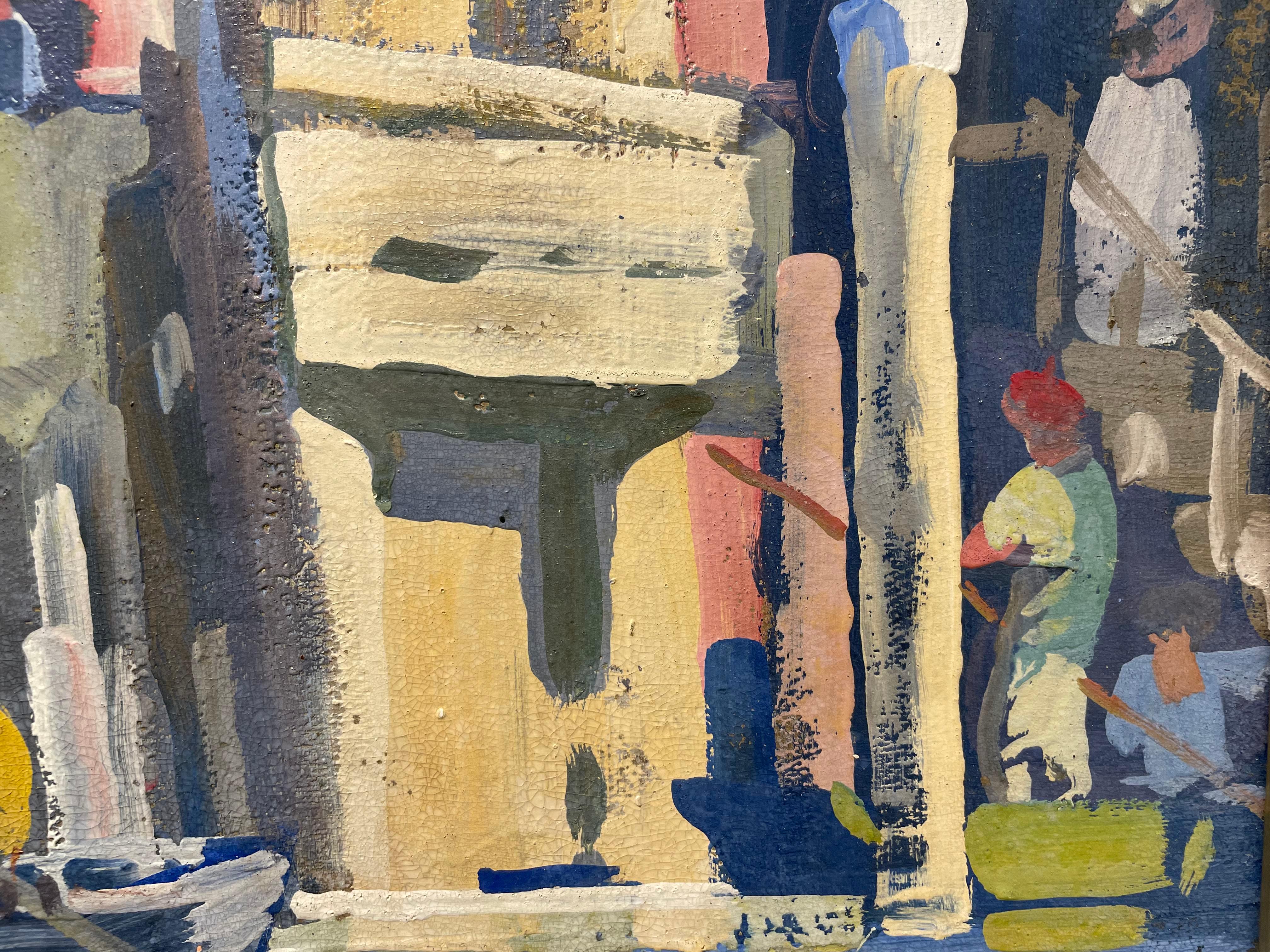 Canal de Venecia, Escena de paisaje de principios del siglo XX, Artista de la Escuela de Cleveland en venta 4