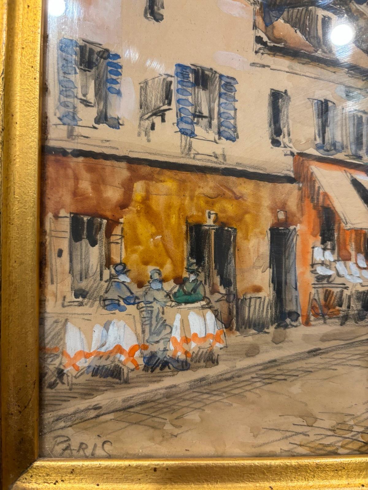 View of Montmartre, la place du tertre Paris by  Frank Will For Sale 5