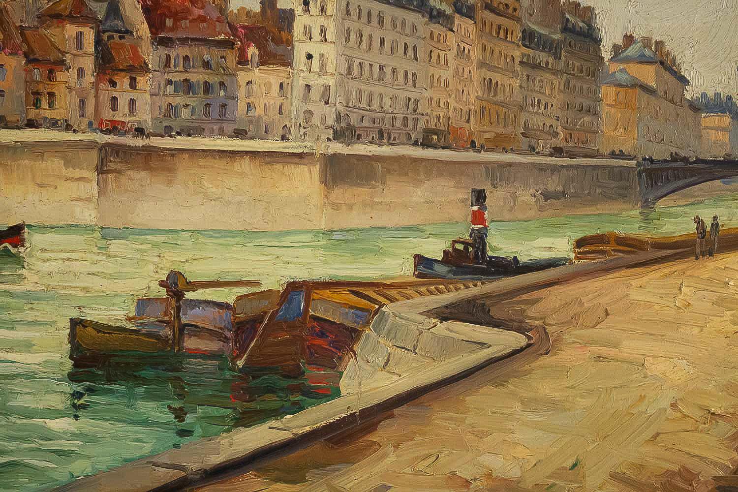 20th Century Frank Will, Oil on Canvas, Notre-Dame de Paris, circa 1926