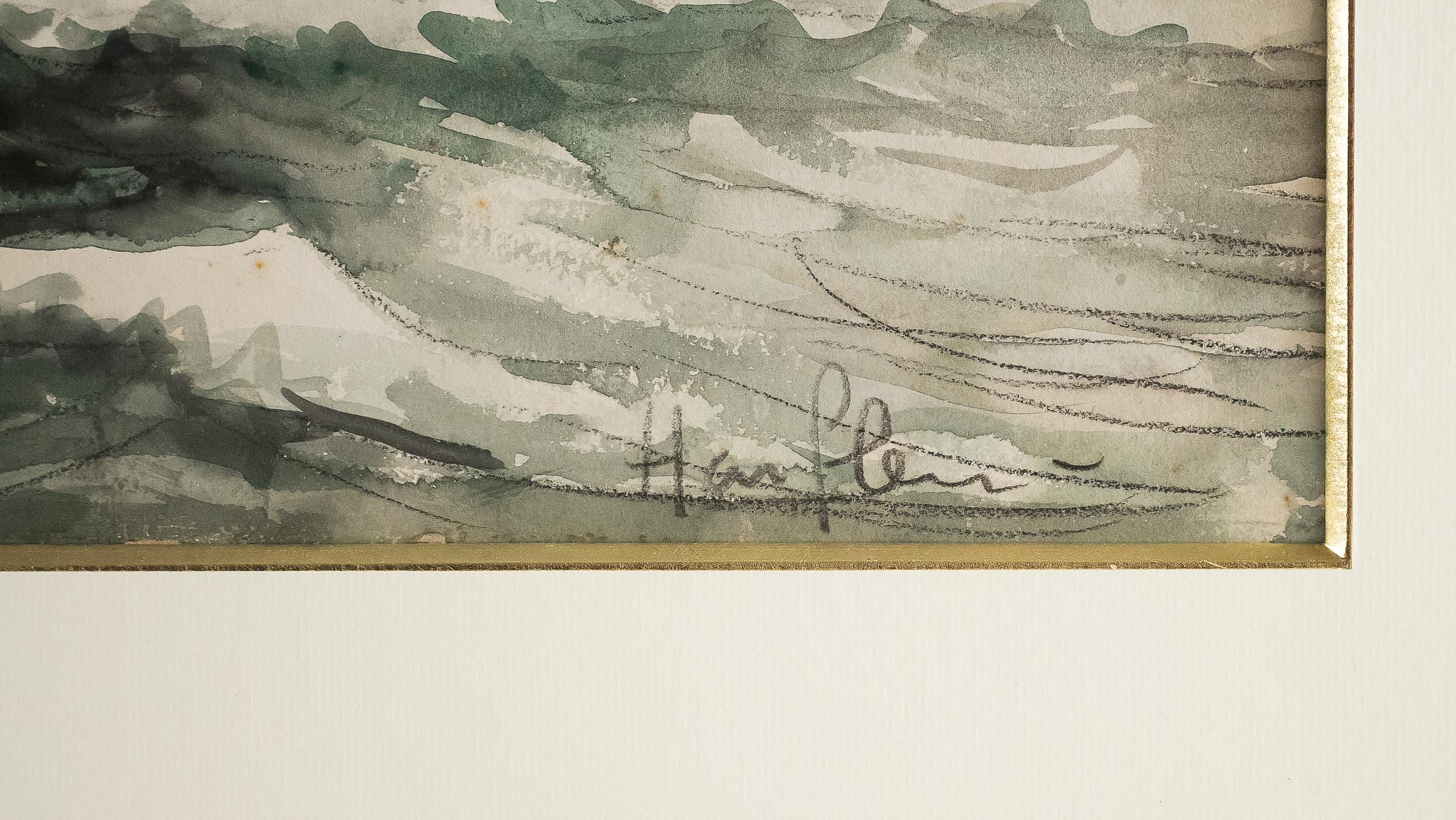 Frank Will, Watercolor, View of Honfleur, circa 1930s For Sale 5