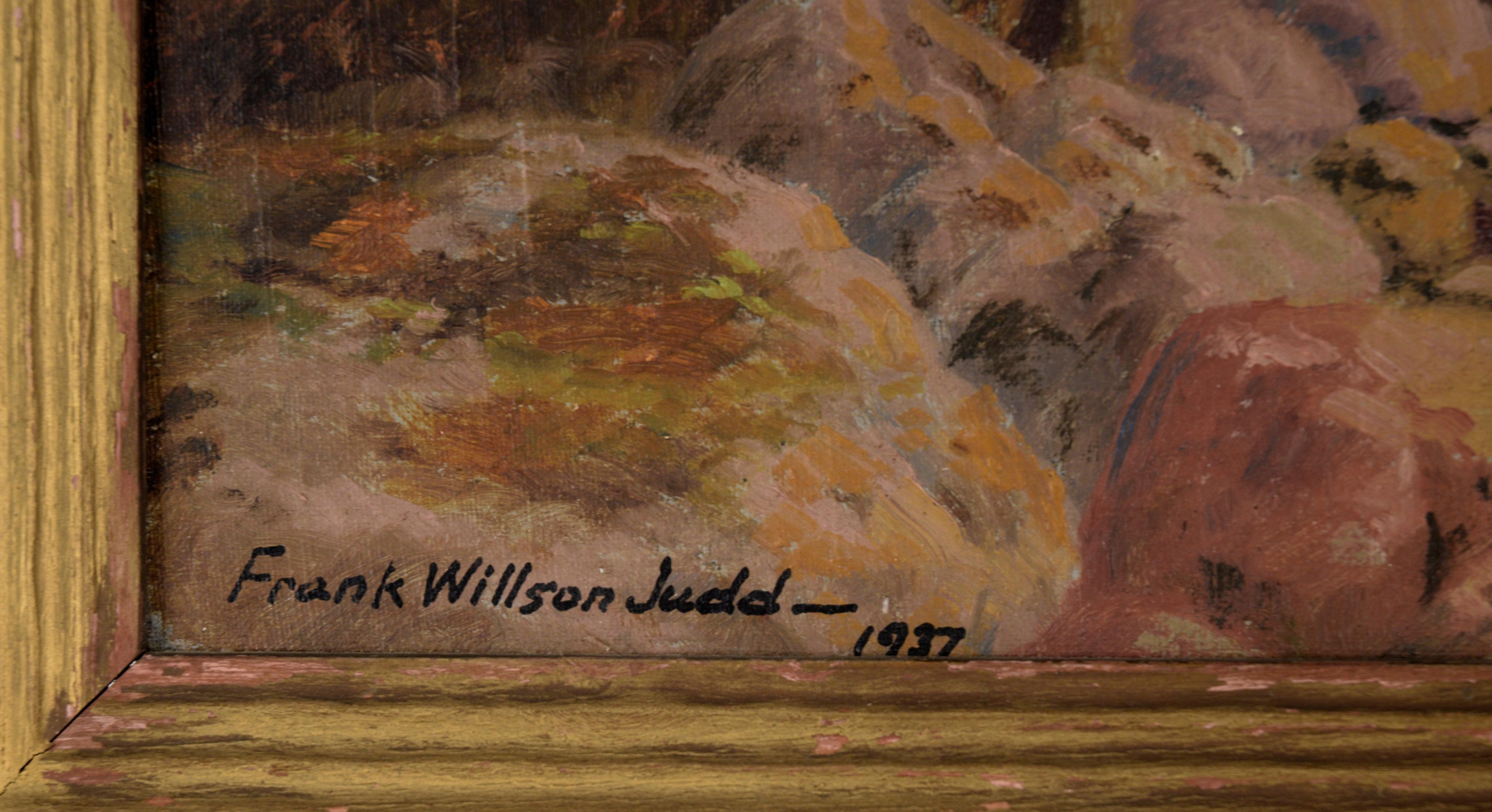 Monticello Bridge - Napa - Putah Creek Landscape by Frank Willson Judd For Sale 2