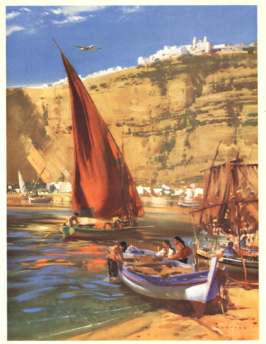 vintage portugal travel poster