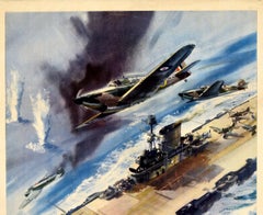 Original Vintage Poster Help Britain Finish The Job Royal Air Force Navy WWII