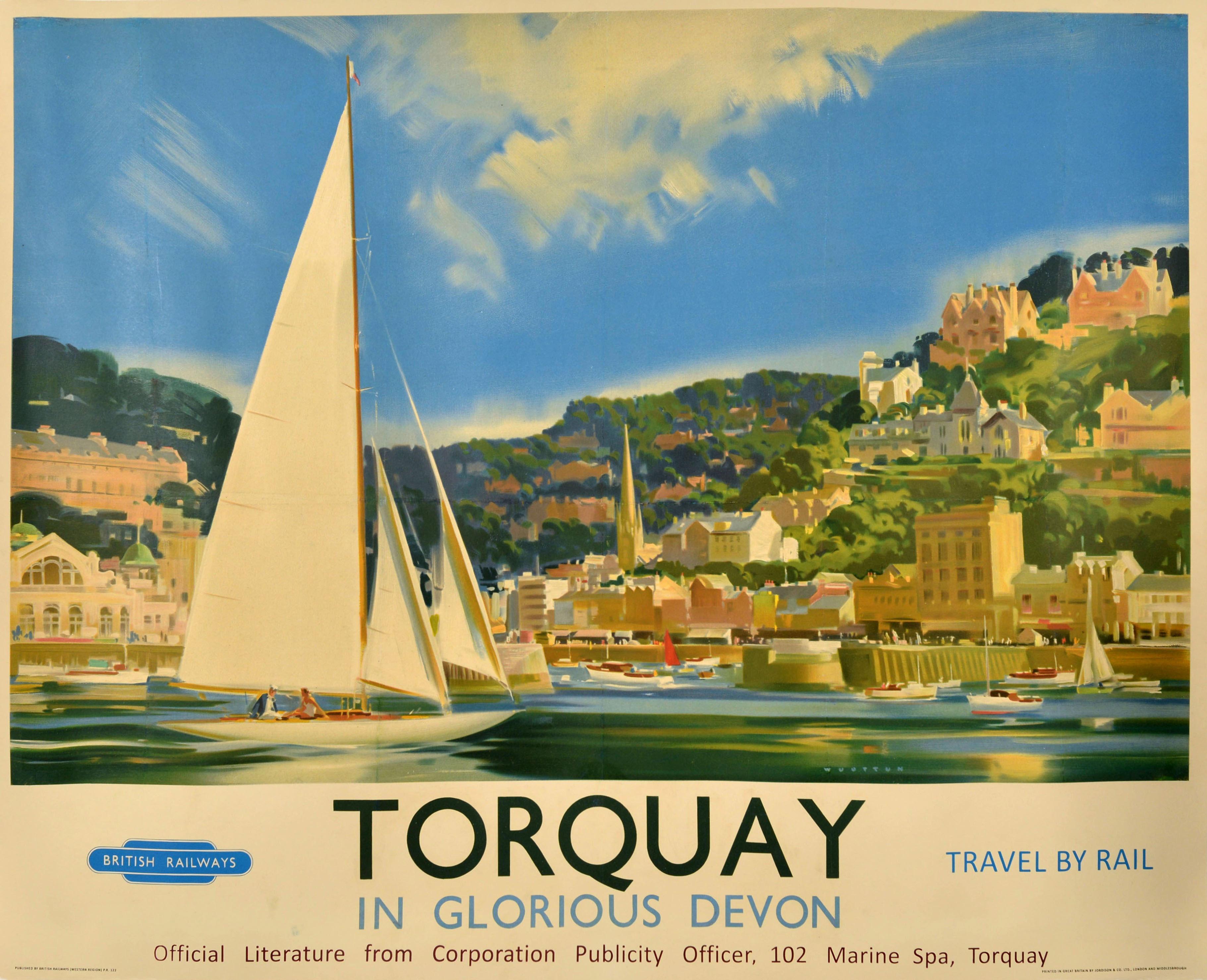 Frank Wootton Print - Original Vintage Travel Poster Torquay Glorious Devon British Railways Wootton