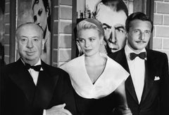 Alfred Hitchcock, Grace Kelly, and Oleg Cassini at the Premier of Rear Window