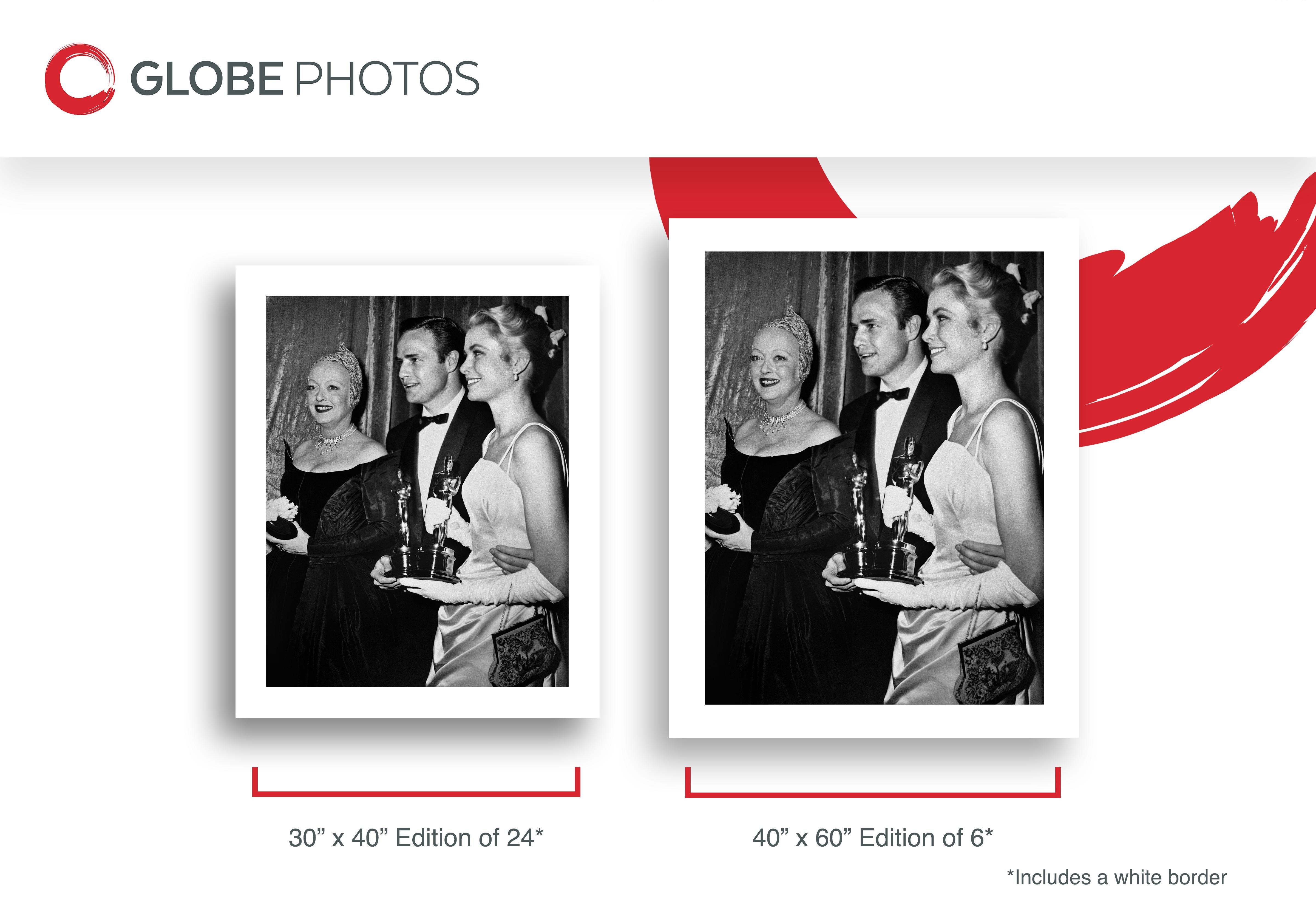 Bette Davis, Marlon Brando und Grace Kelly bei den Oscars (Schwarz), Portrait Photograph, von Frank Worth