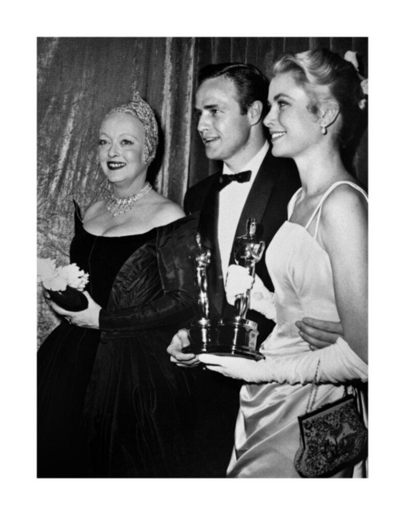 Frank Worth Portrait Photograph - Bette Davis, Marlon Brando, and Grace Kelly at the Oscars