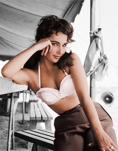 Elizabeth Taylor sur le plateau de The Giant