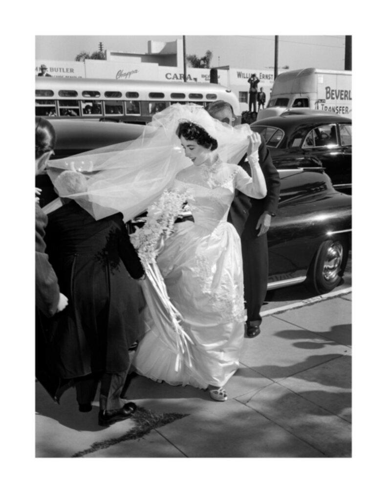 Frank Worth Black and White Photograph - Elizabeth Taylor Wedding Day