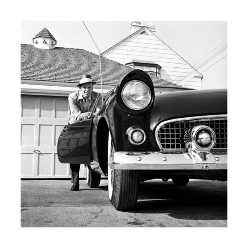 Frank Worth Portrait Photograph - Frank Sinatra Leaning on Tbird