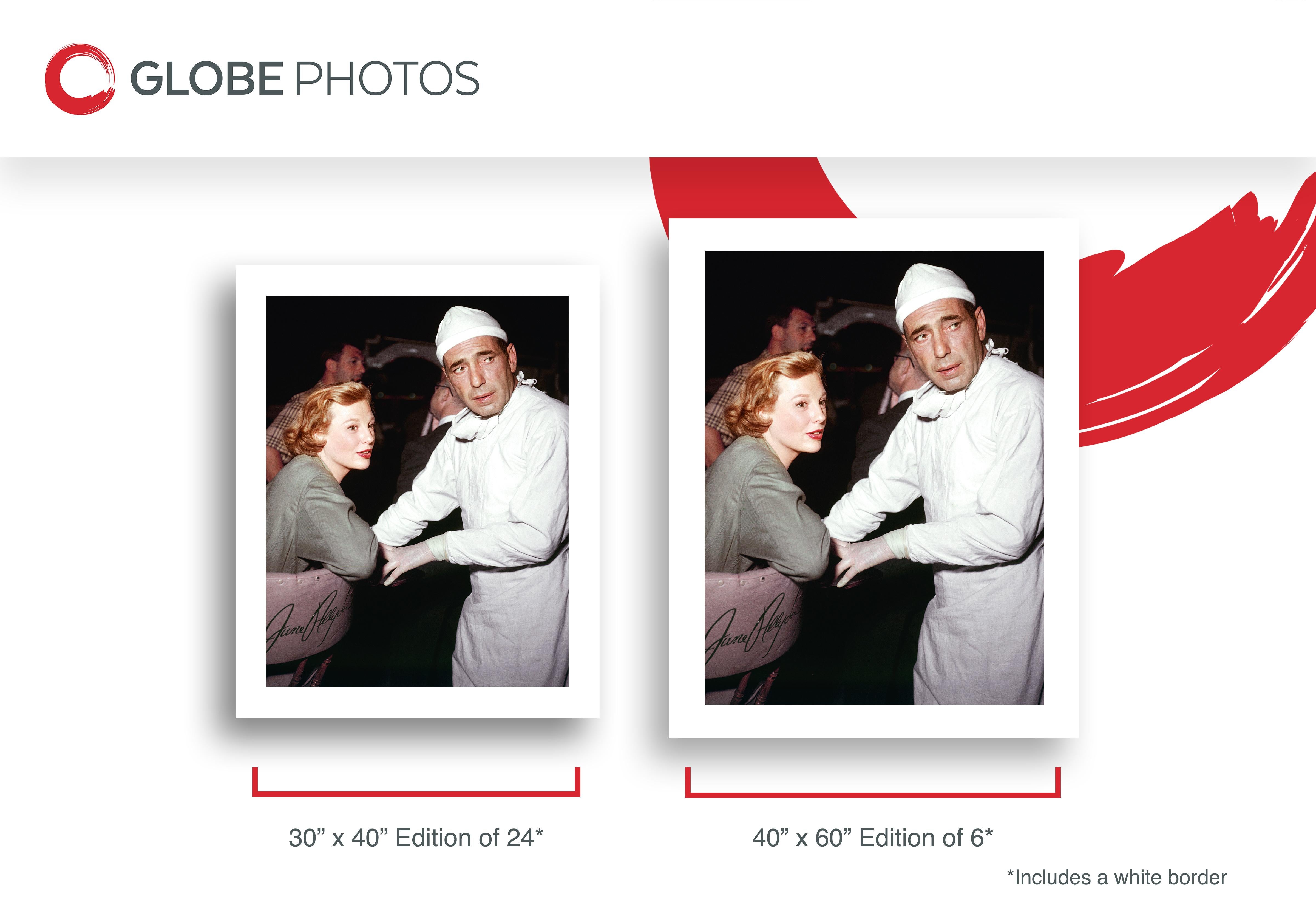 Humphrey Bogart and June Allyson on Set - Black Portrait Photograph by Frank Worth