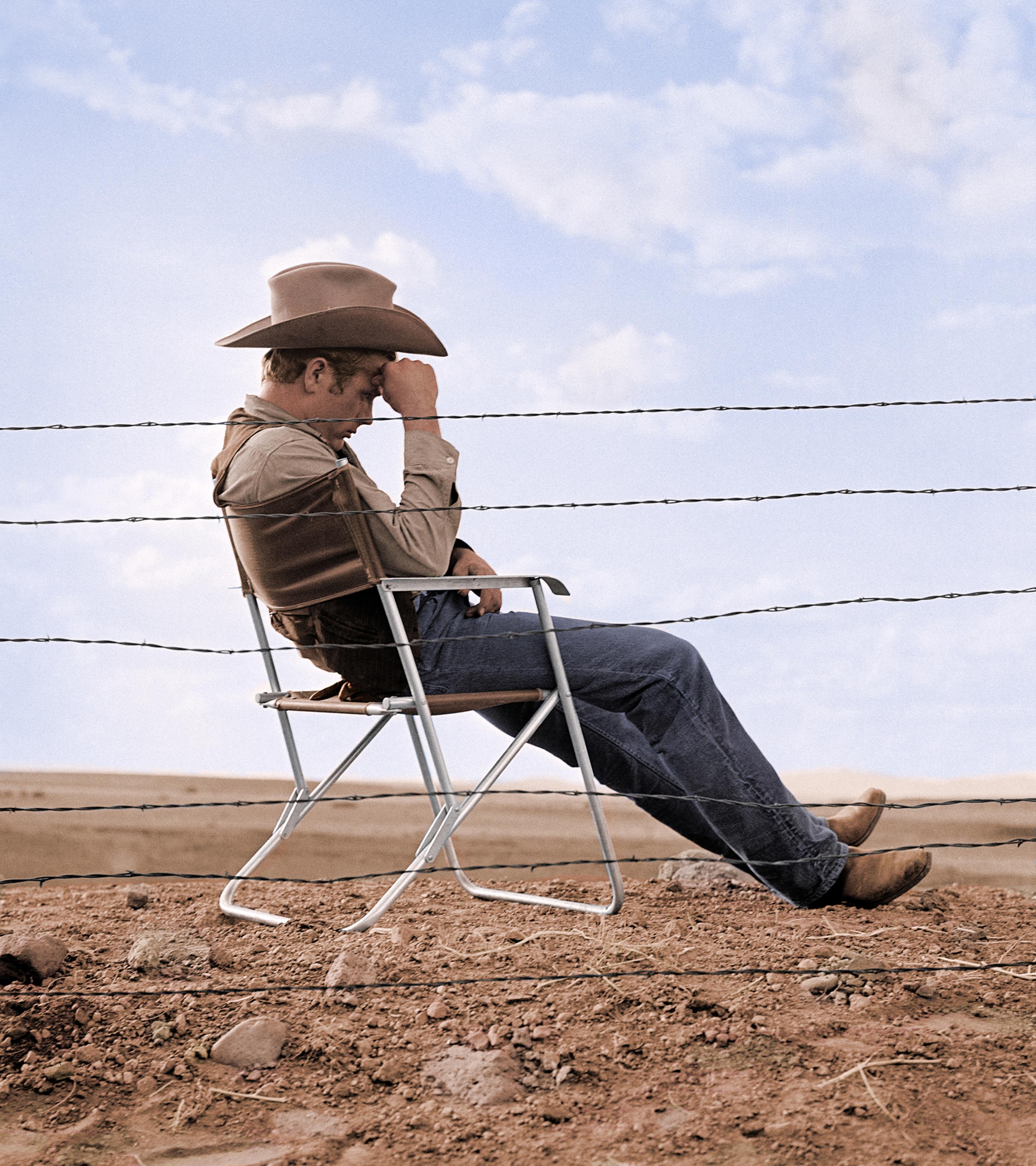Frank Worth Color Photograph - James Dean Behind Fence in Giant 16" x 20" Edition of 125