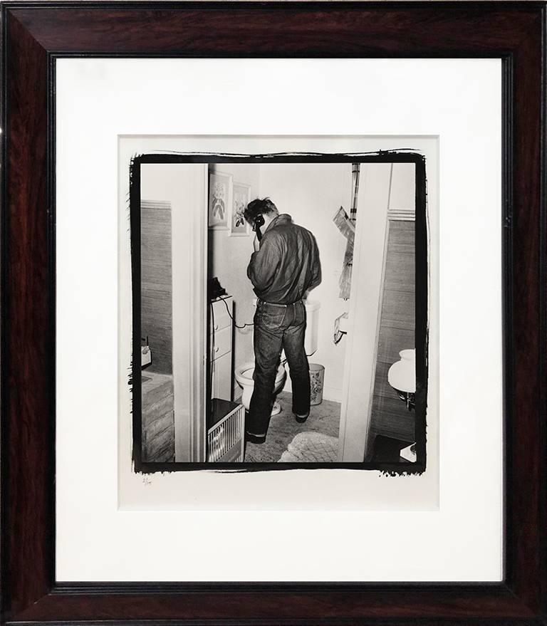 Frank Worth Portrait Photograph - James Dean in Hotel Bath, Platinum print 1954