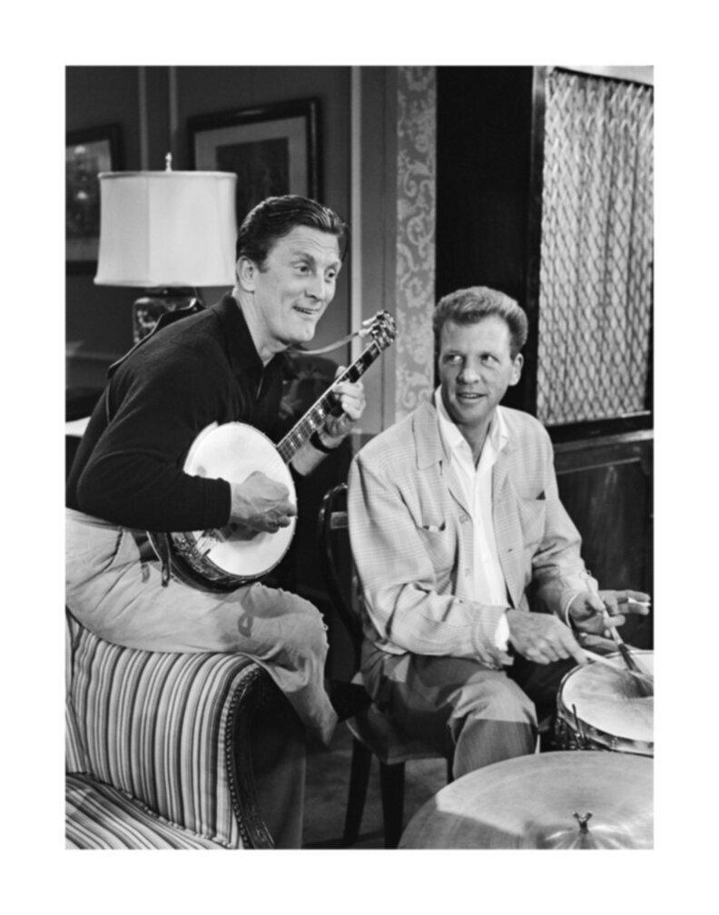 Frank Worth Black and White Photograph - Kirk Douglas and Dan Dailey