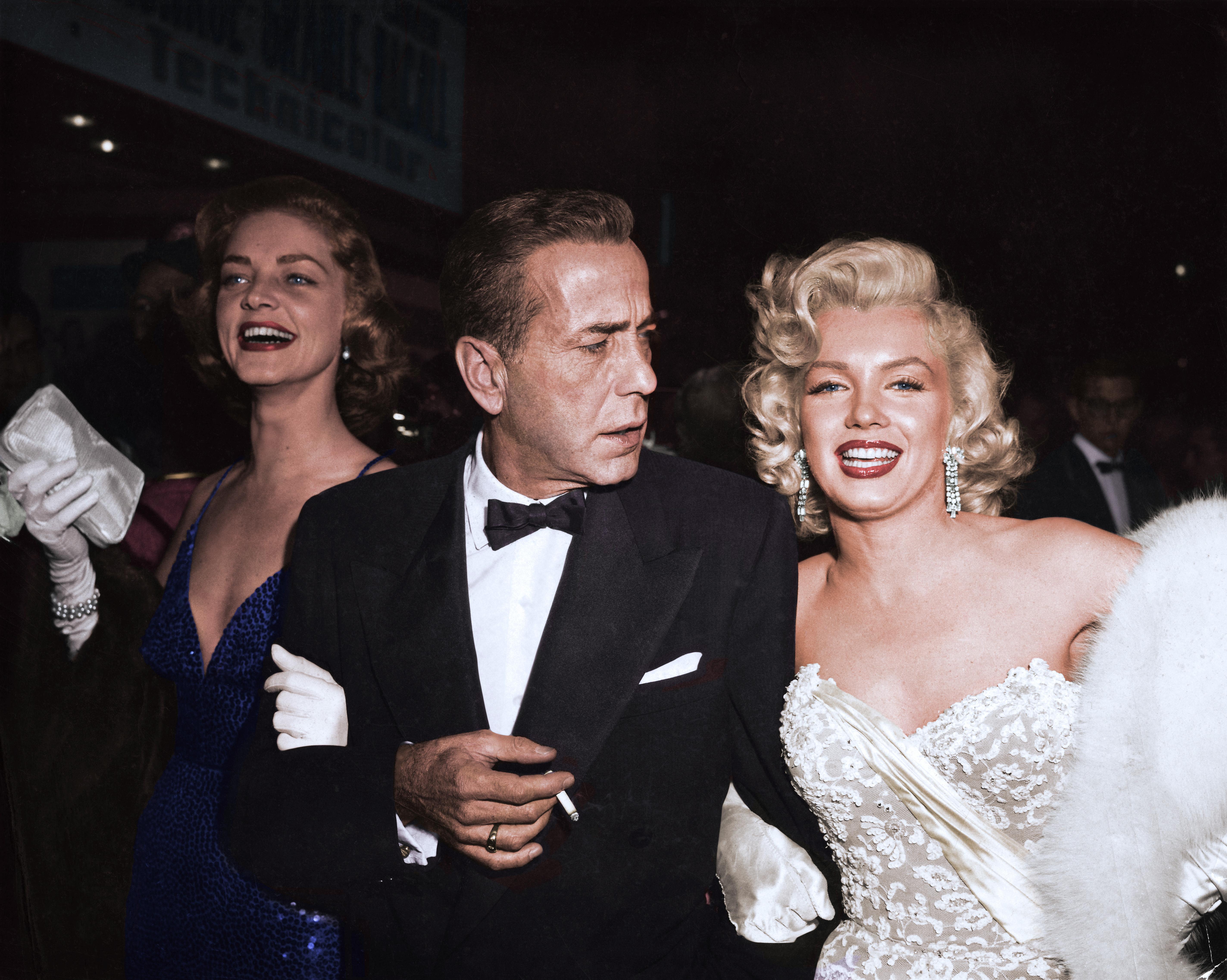 Frank Worth Portrait Photograph - Marilyn Monroe, Humphrey Bogart and Lauren Bacall at a Party