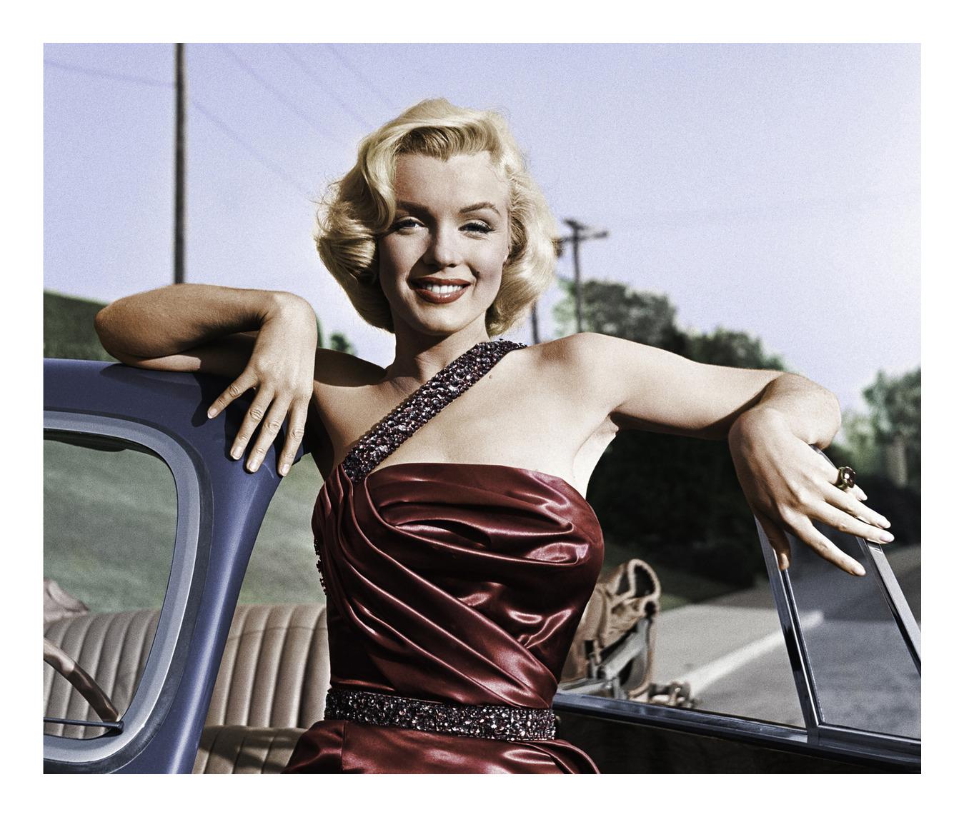 Marilyn Monroe with Classic Roadster for How to Marry a Millionaire 20