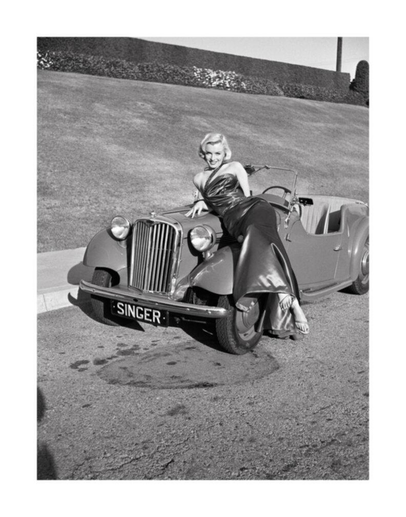 Frank Worth Portrait Photograph - Marilyn Monroe with Classic Roadster for "How to Marry a Millionaire"