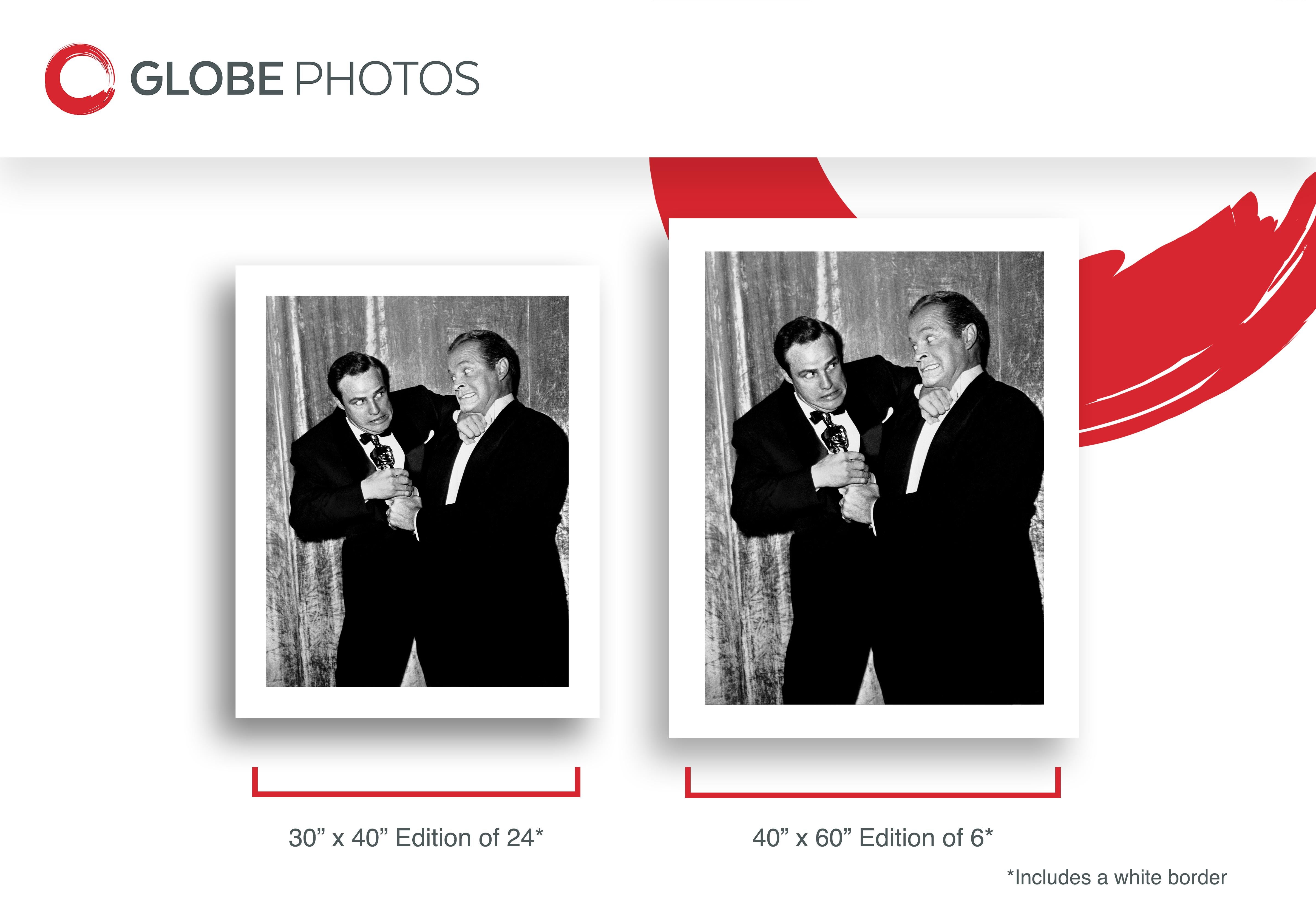 Marlon Brando und Bob Hope Kampf über Oscar (Schwarz), Portrait Photograph, von Frank Worth