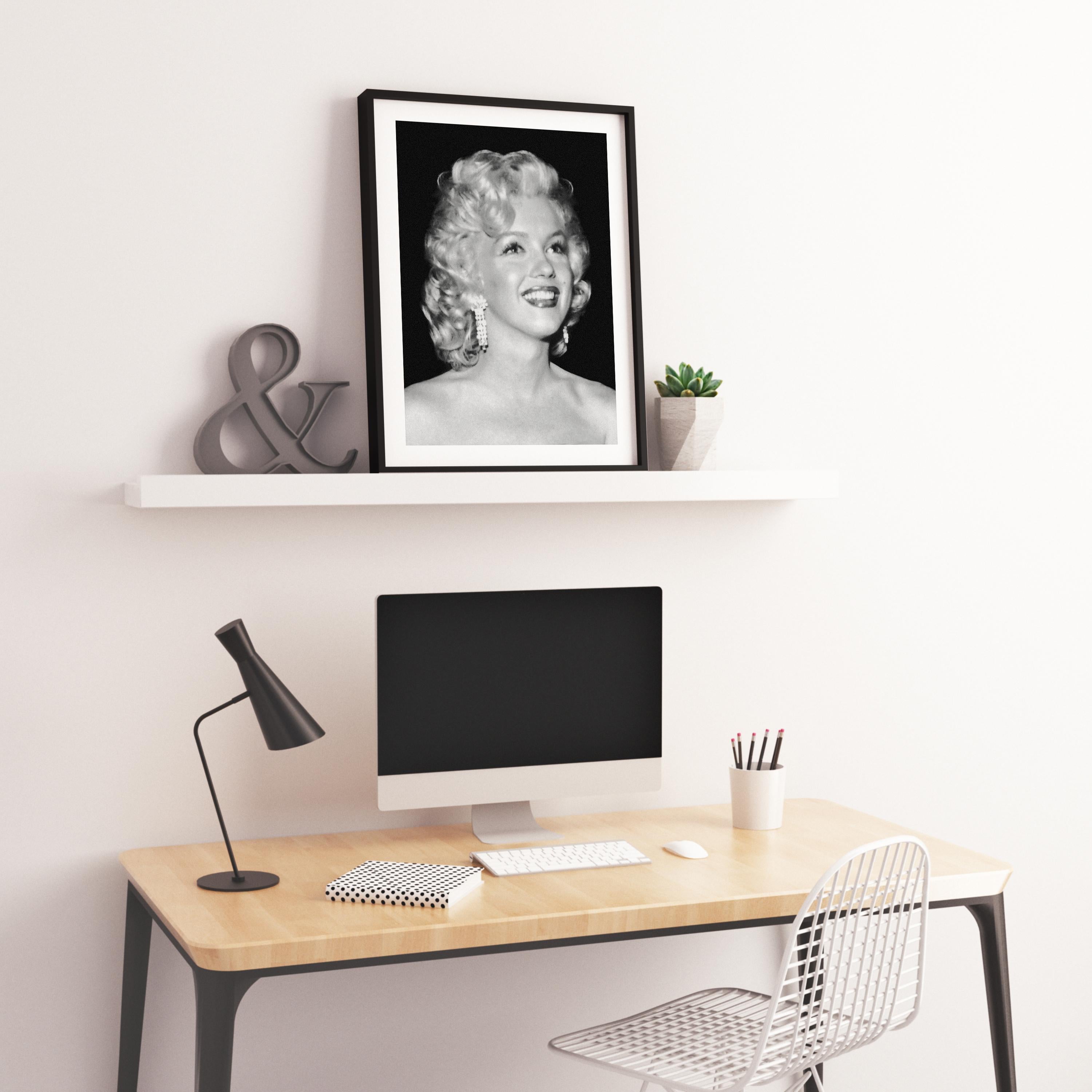 Elegant Marilyn Monroe Closeup Fine Art Print - Gray Portrait Photograph by Frank Worth