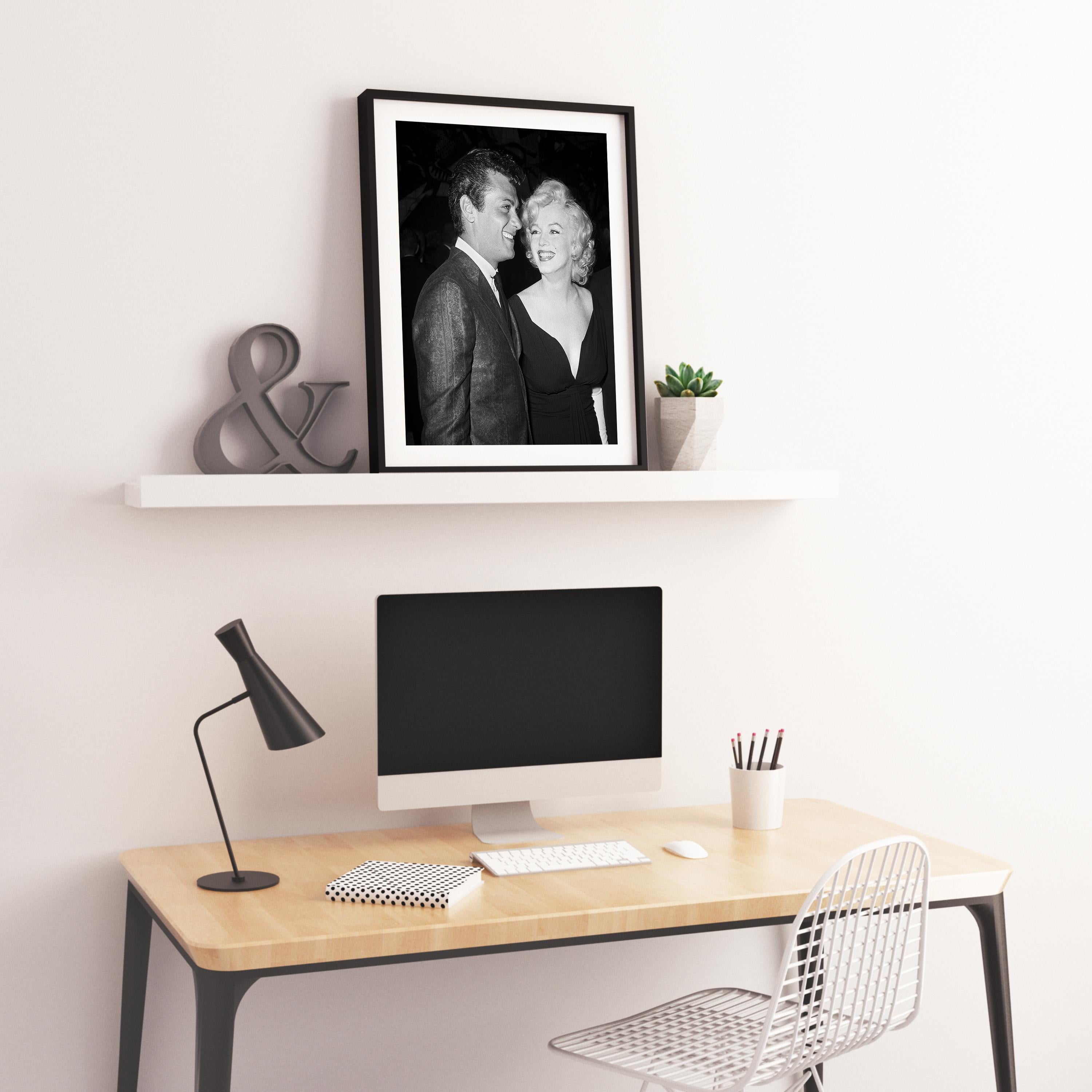 Marilyn Monroe and Tony Curtis Fine Art Print - Gray Portrait Photograph by Frank Worth