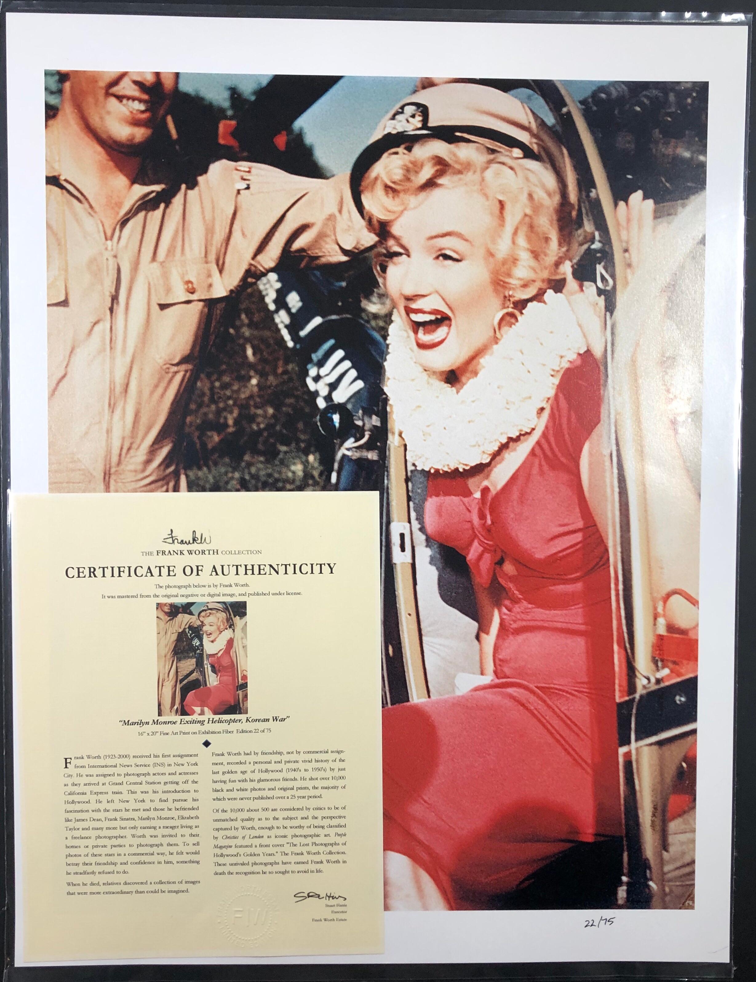 Marilyn Monroe Visiting Korean War Troops by Frank Worth 1954 in Color 22 of 75 For Sale 2
