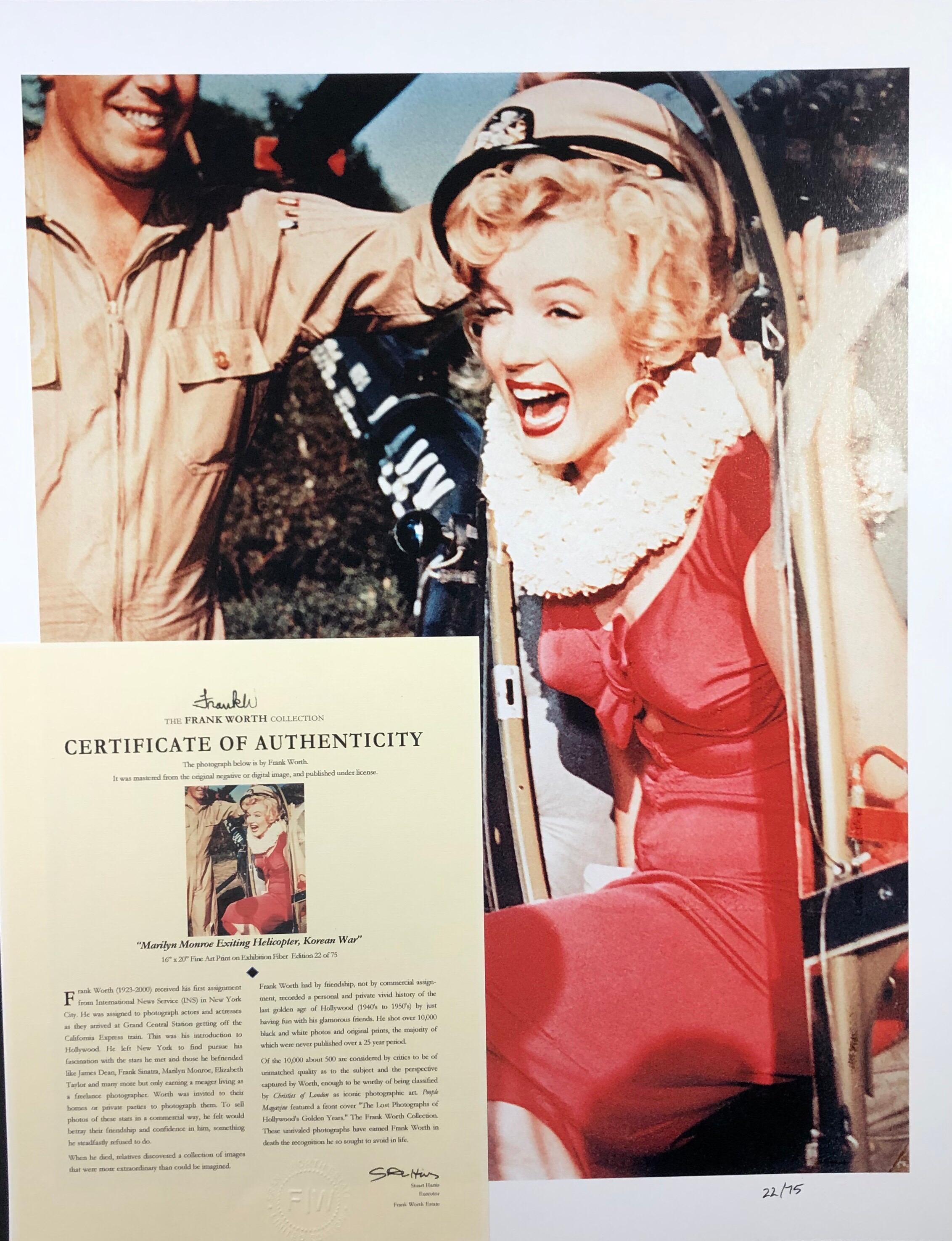 Marilyn Monroe Visiting Korean War Troops by Frank Worth 1954 in Color 22 of 75 For Sale 3