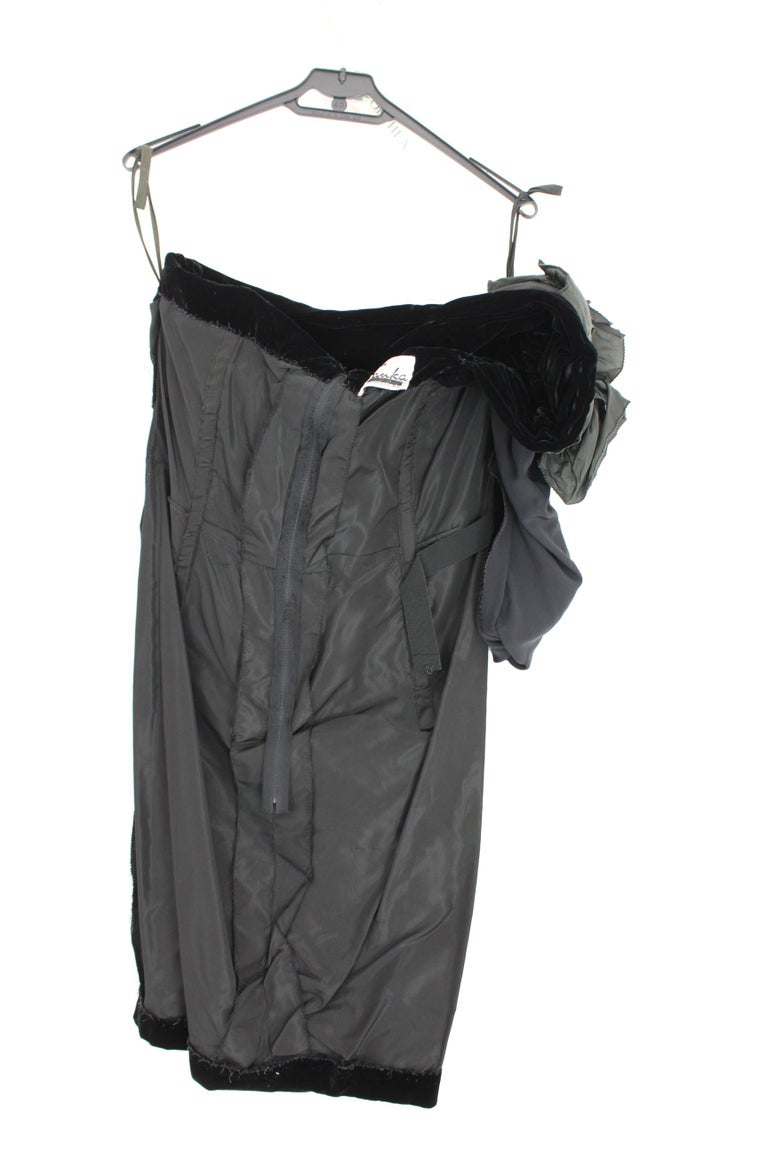 Franka Black Velvet Short Cocktail Evening Sheath Dress  For Sale 1