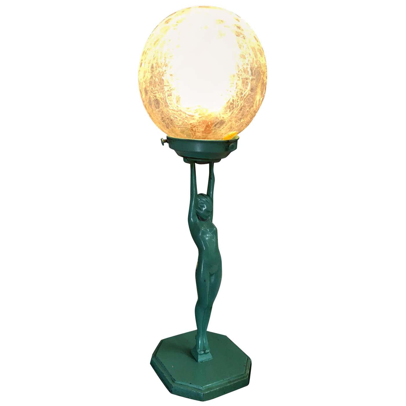 Frankart L210 Nude Sculptural Table Lamp with Stepped Shade at 1stDibs