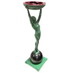 Frankart Standing Nude on Ball Art Deco Sculptural Smoke Stand Model T330