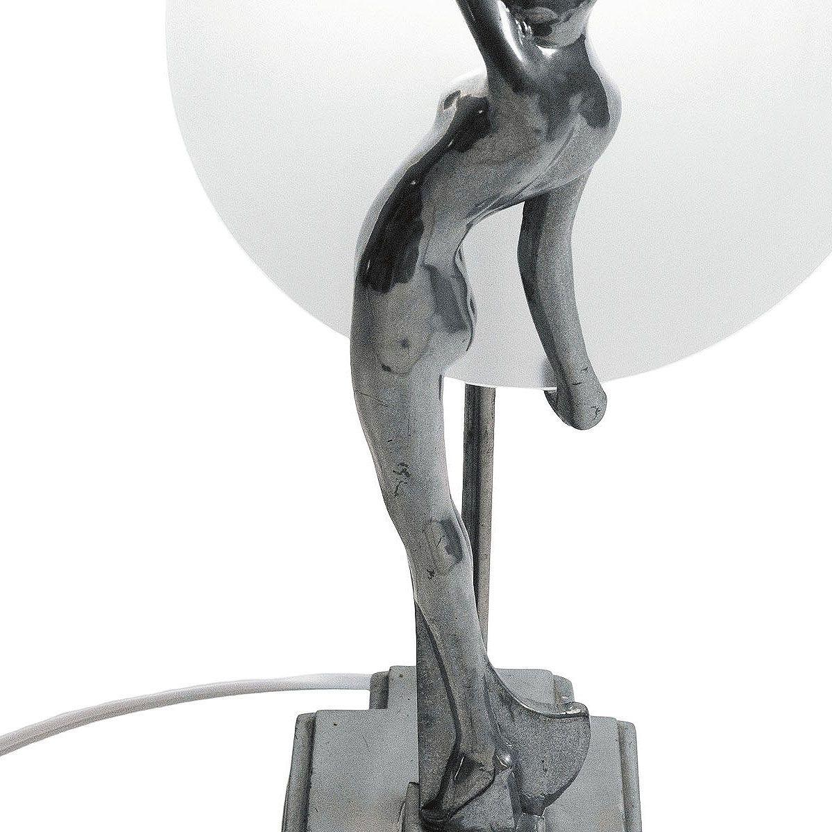 Lampe de table de style Frankart, Silhouette nue, A Silver Moon Spelter by Sarsparilla en vente 2