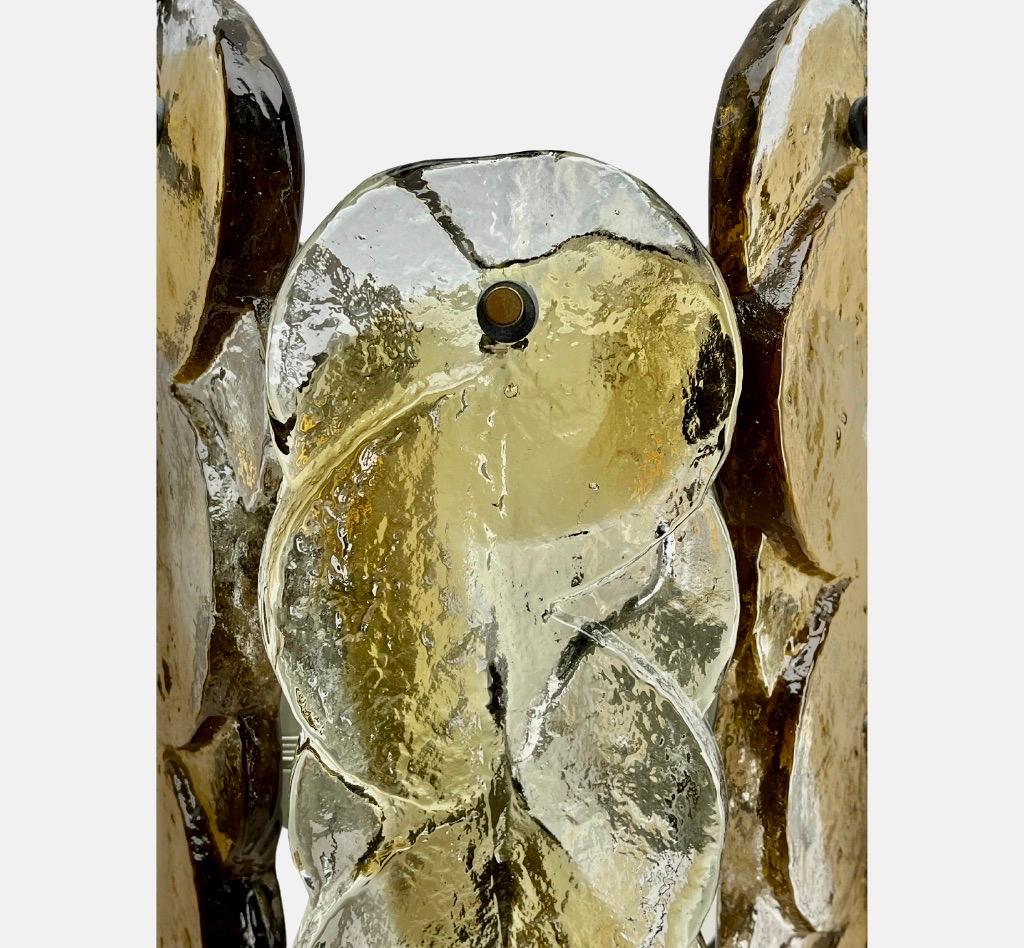 Franken Kg Kalmar Art Glass Leaf Sconce 'Wall-Light', circa 1970s en venta 4