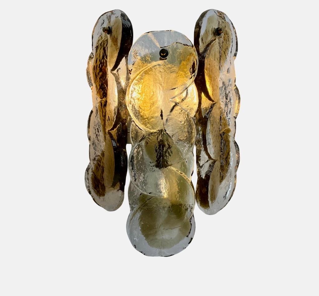 Franken Kg Kalmar Art Glass Leaf Sconce 'Wall-Light', circa 1970s For Sale 7