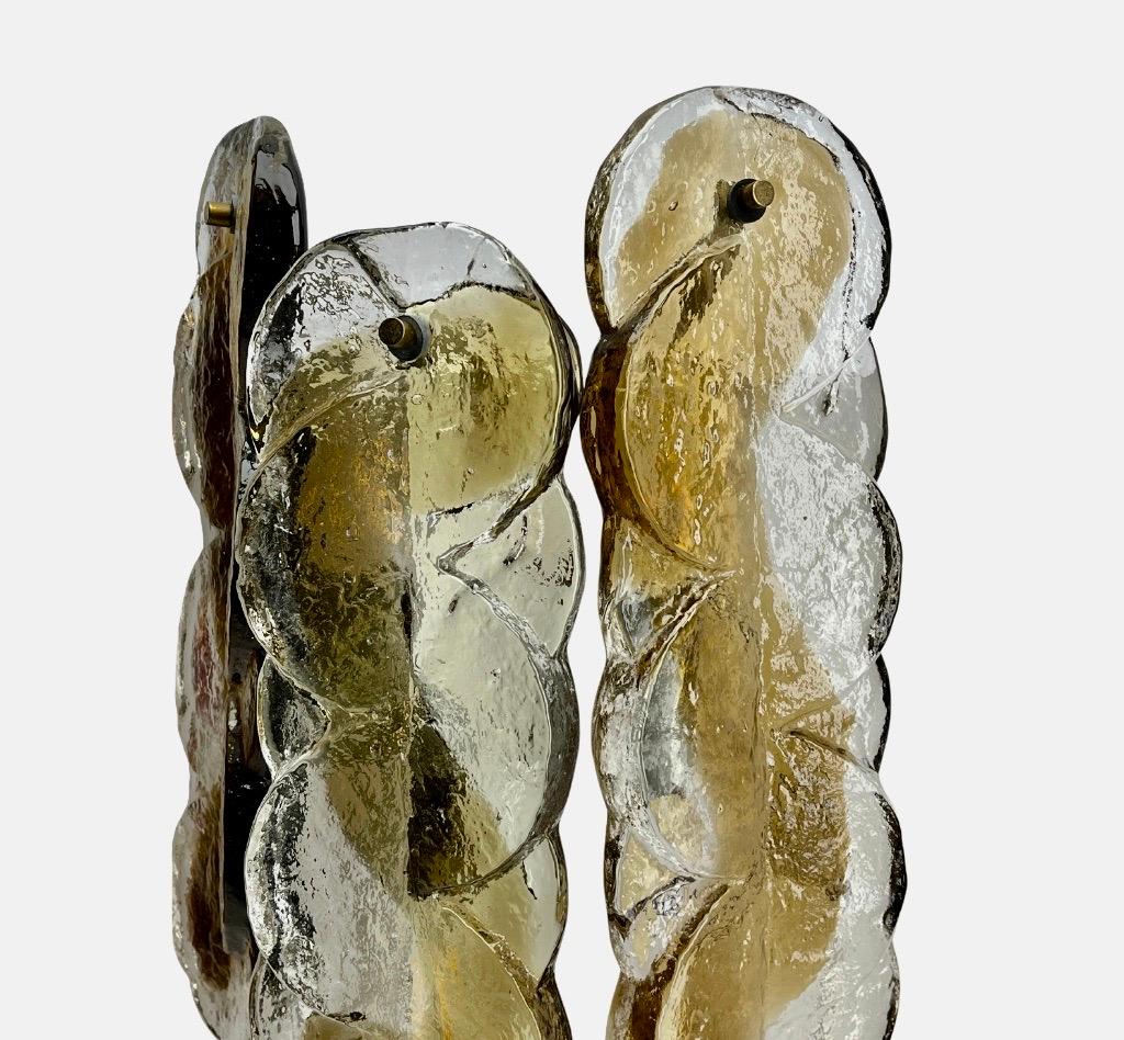 Franken Kg Kalmar Art Glass Leaf Sconce 'Wall-Light', circa 1970s en venta 9